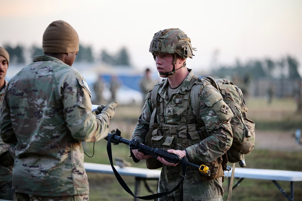 3rd ABCT completes 12-mile ruck as part of  the Expert Infantryman, Expert Soldier, and Expert Field Medical Badge competition in Poland