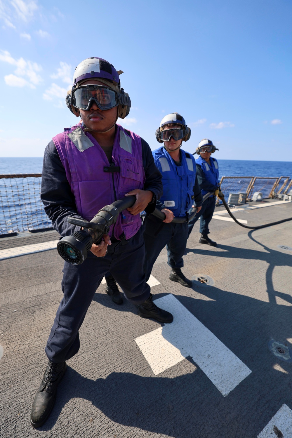 USS Arleigh Burke Aircraft Firefighting Drill