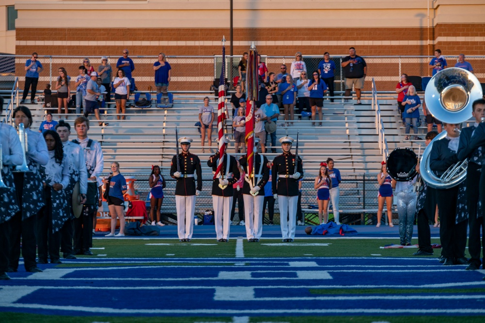 Deer Creek High School dedicates and renames football stadium in honor of fallen Marine