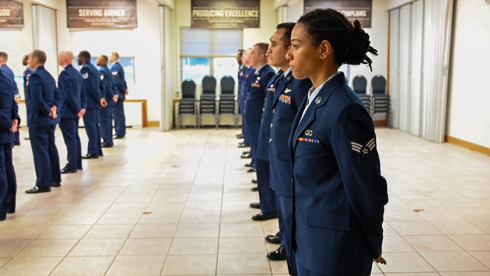 Wing Staff Agencies Airmen receive Open Ranks Inspection