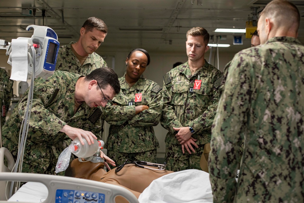 Joint Triage and Tactical Combat Casualty Care Training Aboard the USS Iwo Jima (LHD 7)