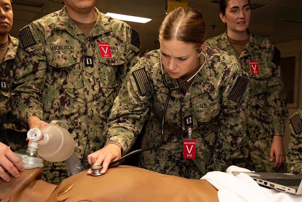 Joint Triage and Tactical Combat Casualty Care Training Aboard the USS Iwo Jima (LHD 7)