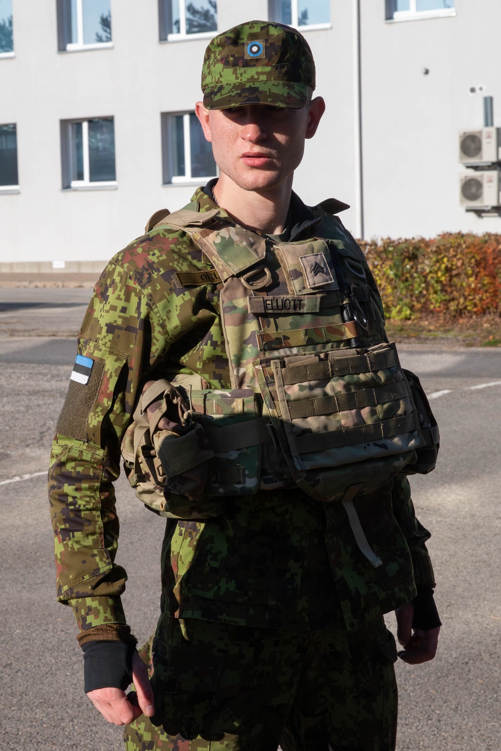 U.S. Army soldiers display combat vehicles in Johvi, Estonia