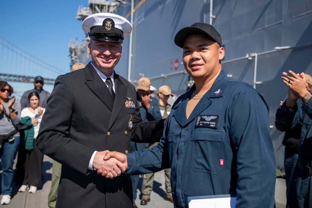 Tripoli Sailors Are Awarded and Frocked