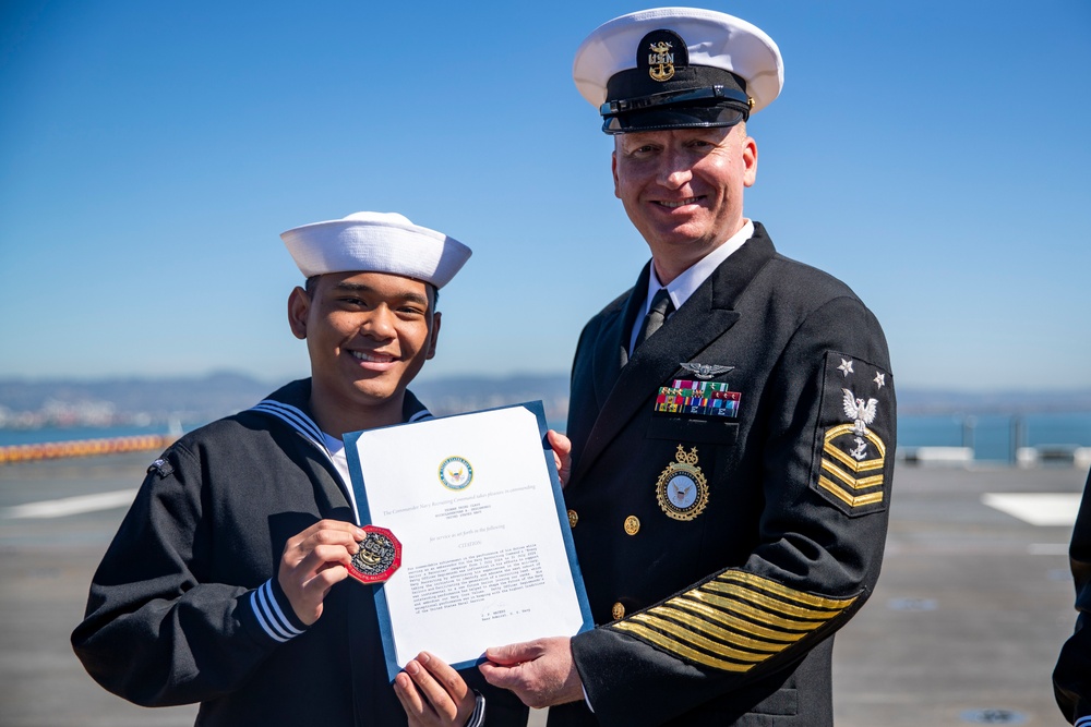 Tripoli Sailors Are Awarded and Frocked