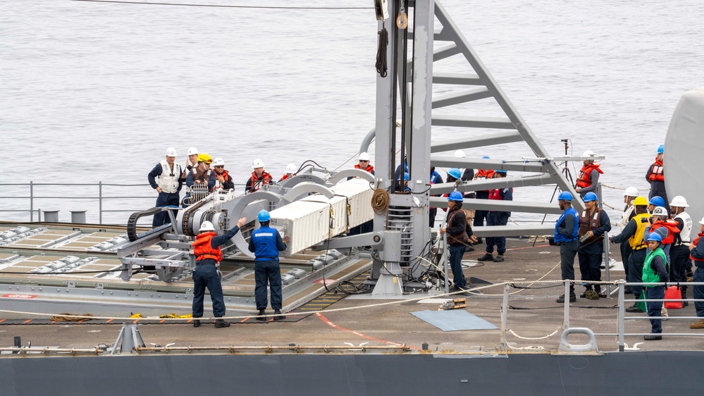 Navy Demonstrates First At-sea Reloading of Vertical Launching System with TRAM