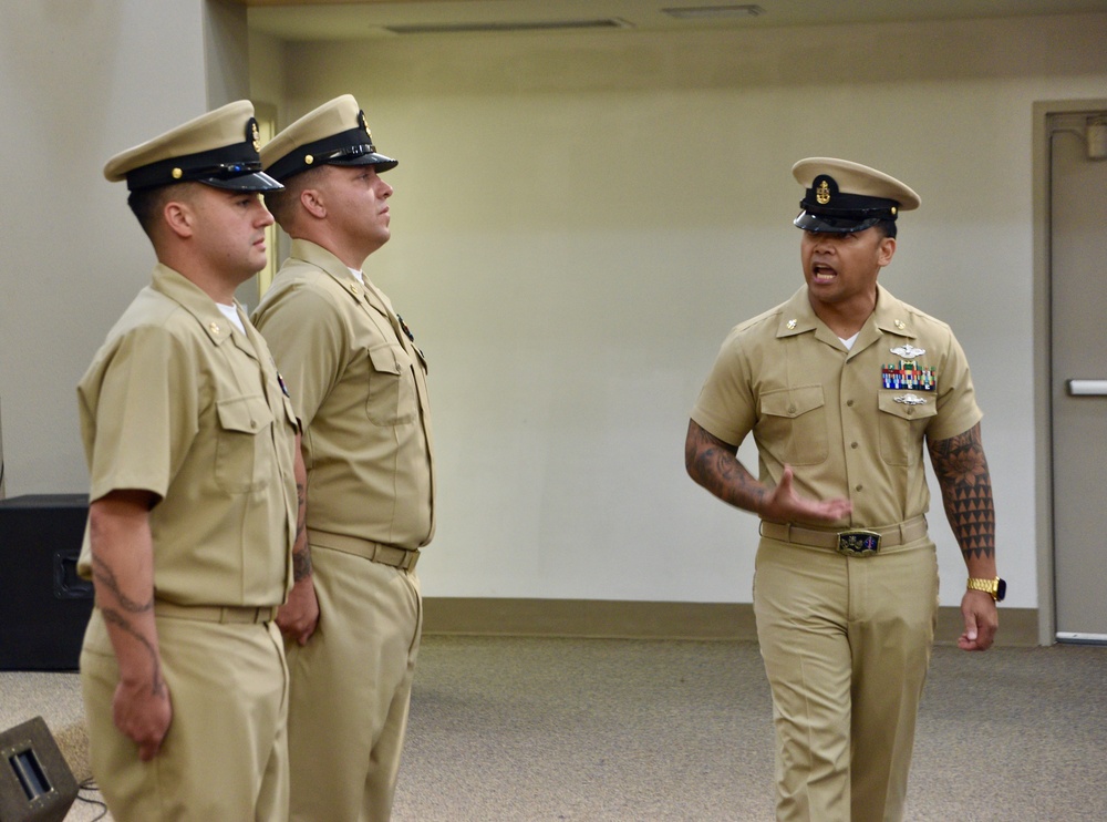 Newly pinned chiefs at NMRTC Twentynine Palms reflect on the journey to earning their anchors