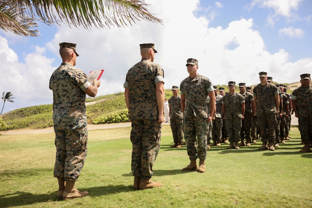 Cpl. Olson’s meritorious promotion and award ceremony