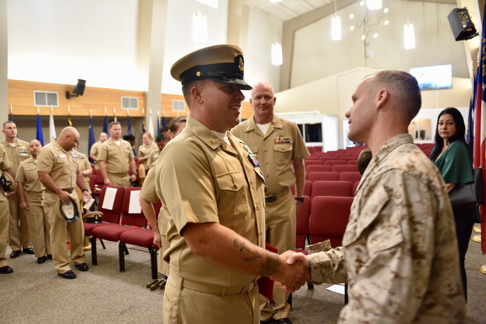 Newly pinned chiefs at NMRTC Twentynine Palms reflect on the journey to earning their anchors