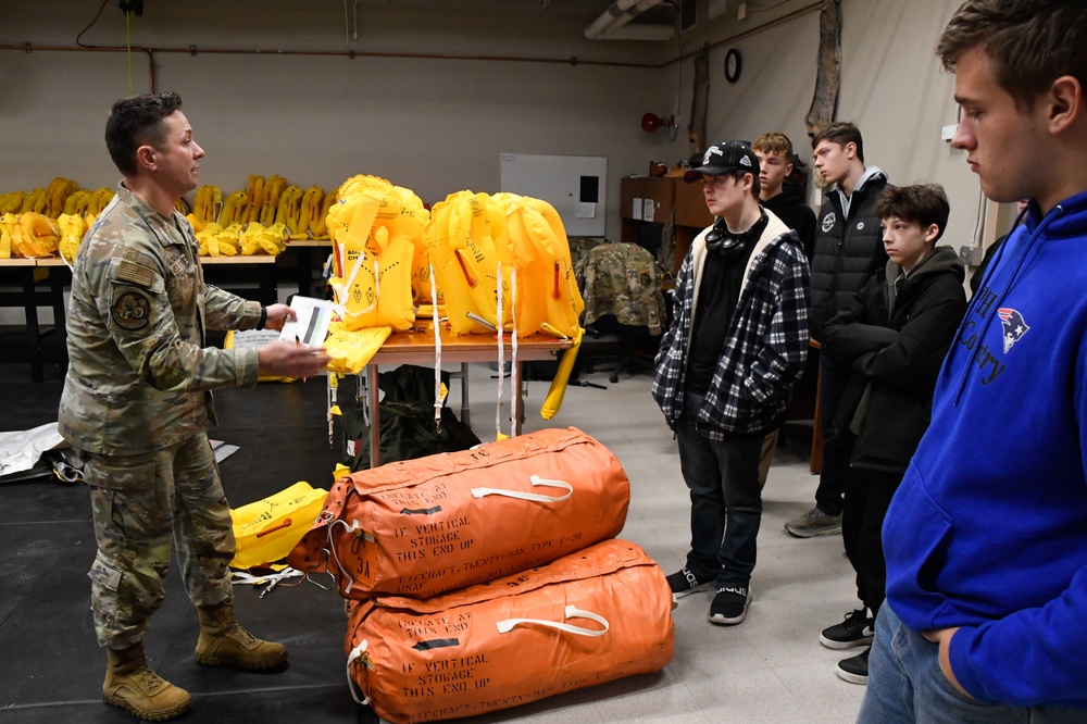 North Pole Junior Reserve Officer Training Corps (JROTC) tours the 168th Wing