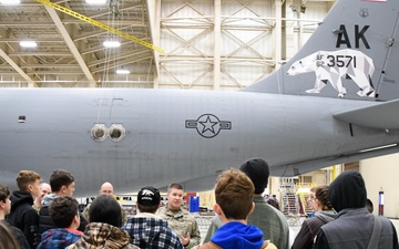 North Pole Junior Reserve Officer Training Corps (JROTC) tours the 168th Wing