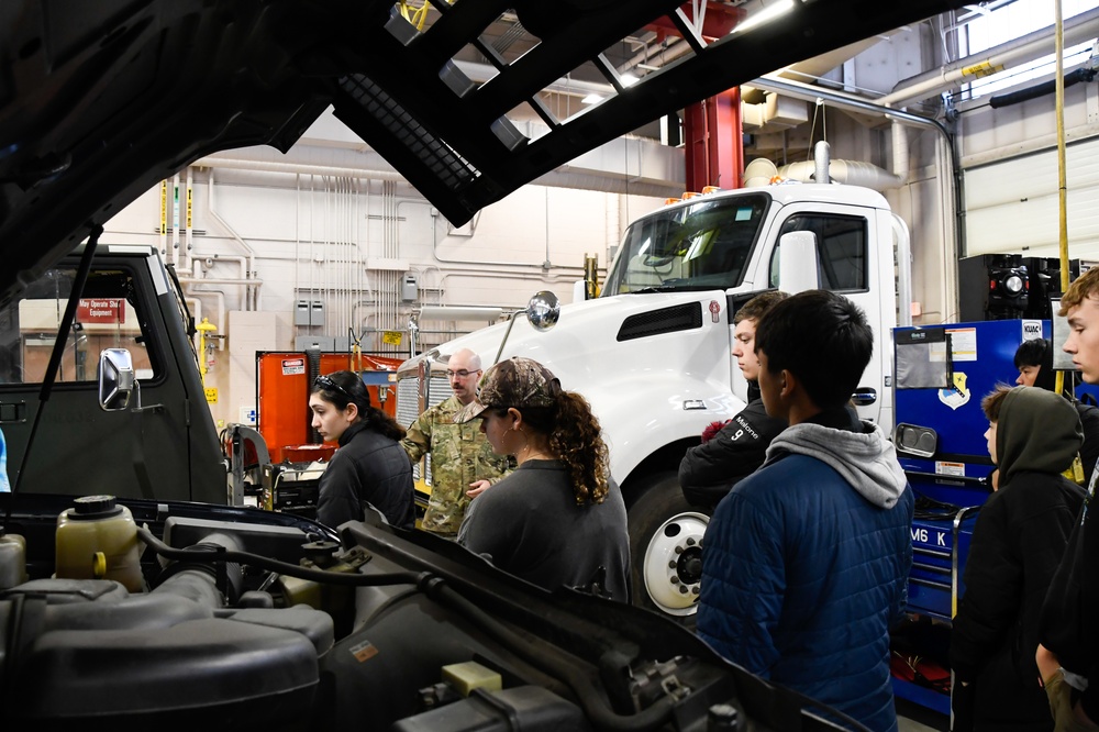 North Pole Junior Reserve Officer Training Corps (JROTC) tours the 168th Wing