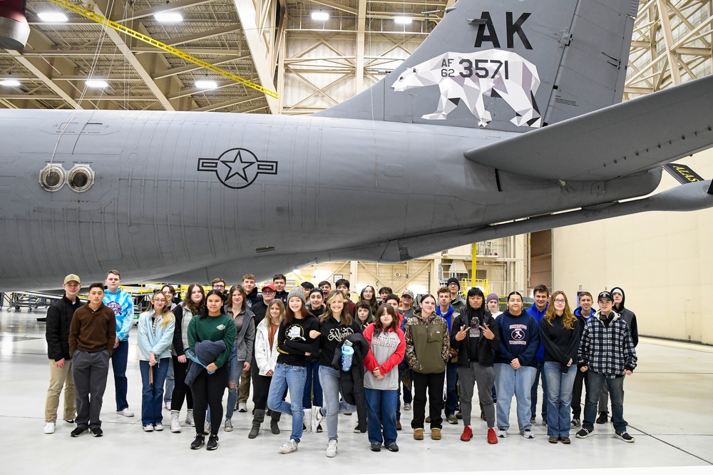 North Pole Junior Reserve Officer Training Corps (JROTC) tours the 168th Wing