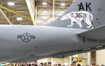 North Pole Junior Reserve Officer Training Corps (JROTC) tours the 168th Wing