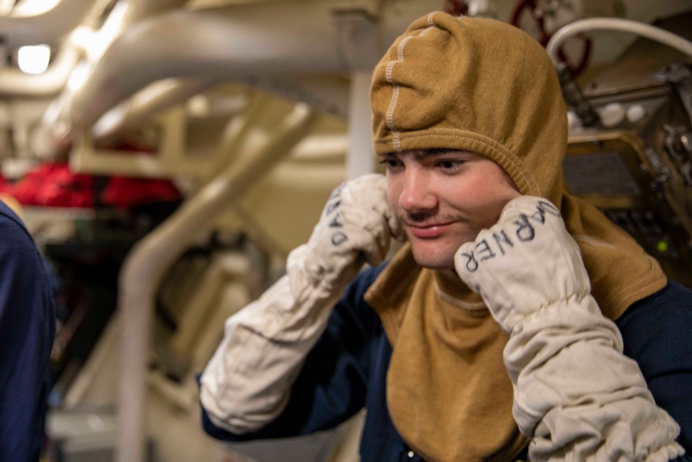 USS Ralph Johnson Conducts General Quarters Drill