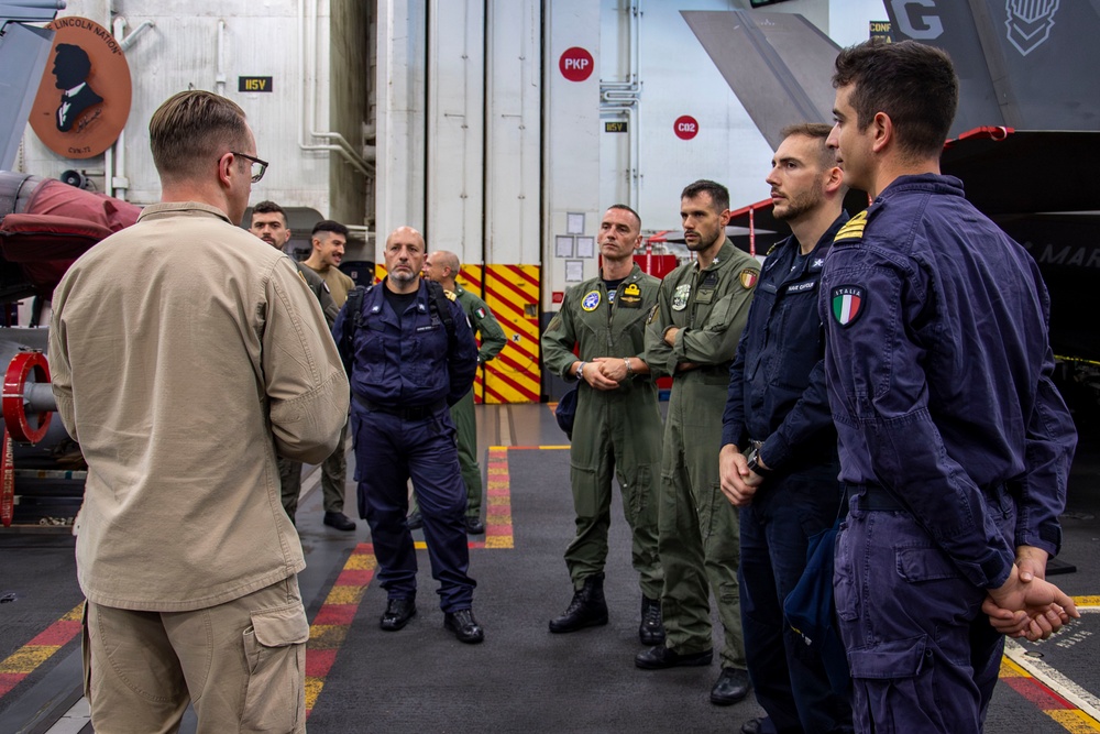 Members from the Italian military visit USS Abraham Lincoln