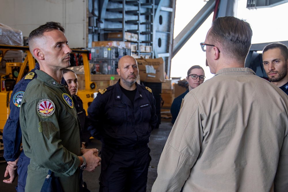 Members from the Italian military visit USS Abraham Lincoln