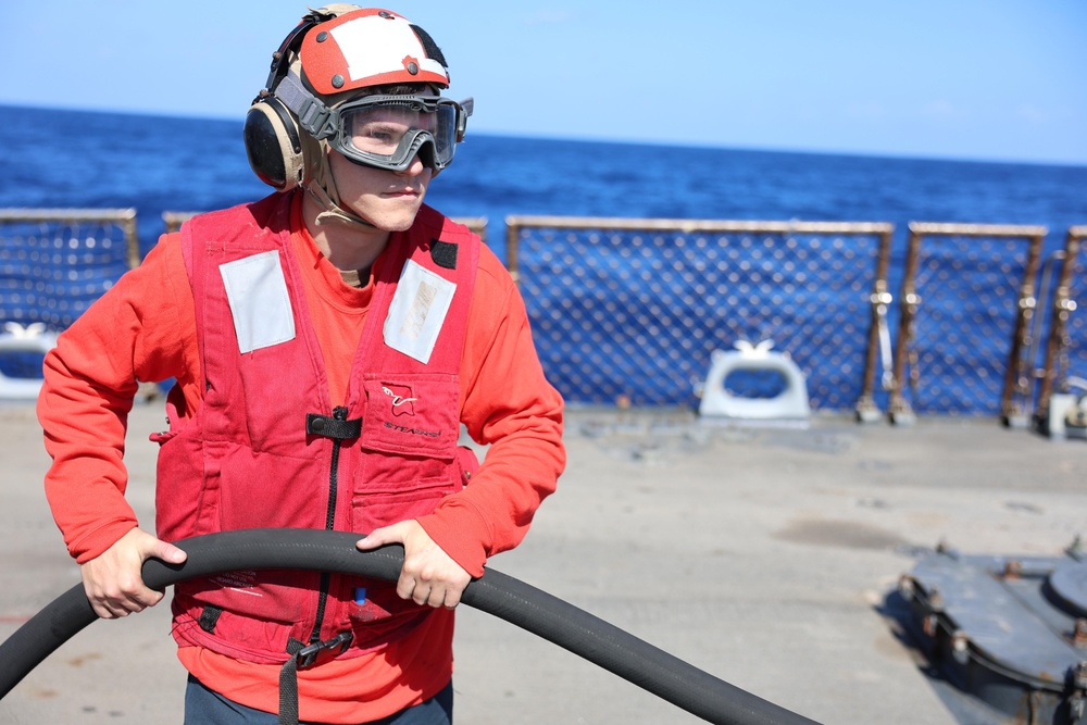 USS Arleigh Burke Aircraft Firefighting Drill