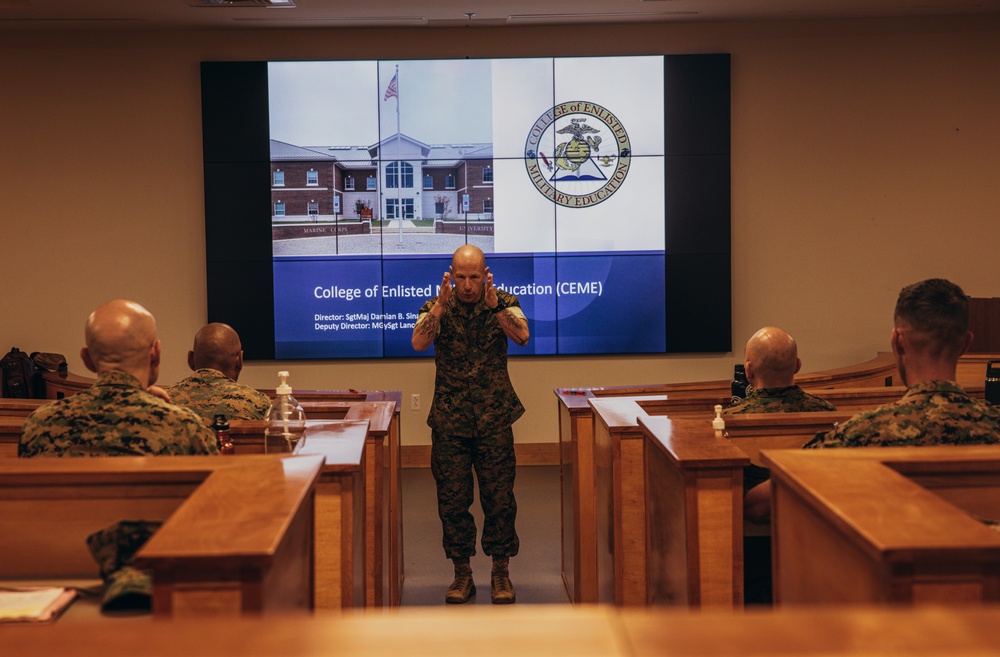 Sgt. Maj. Wilson Speaks at II MEF Staff Academy