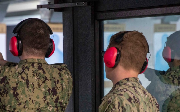 USS George H.W. Bush (CVN 77) Sailors Participate in Marksmanship Test