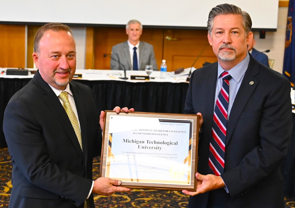 Michigan Tech Honored with DCSA’s Jack Donnelly Award for Excellence in Counterintelligence