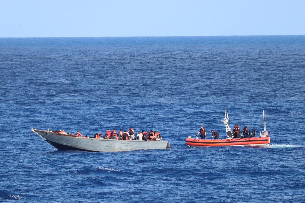 Coast Guard Cutter Bear conducts migrant interdiction operations north of Haiti