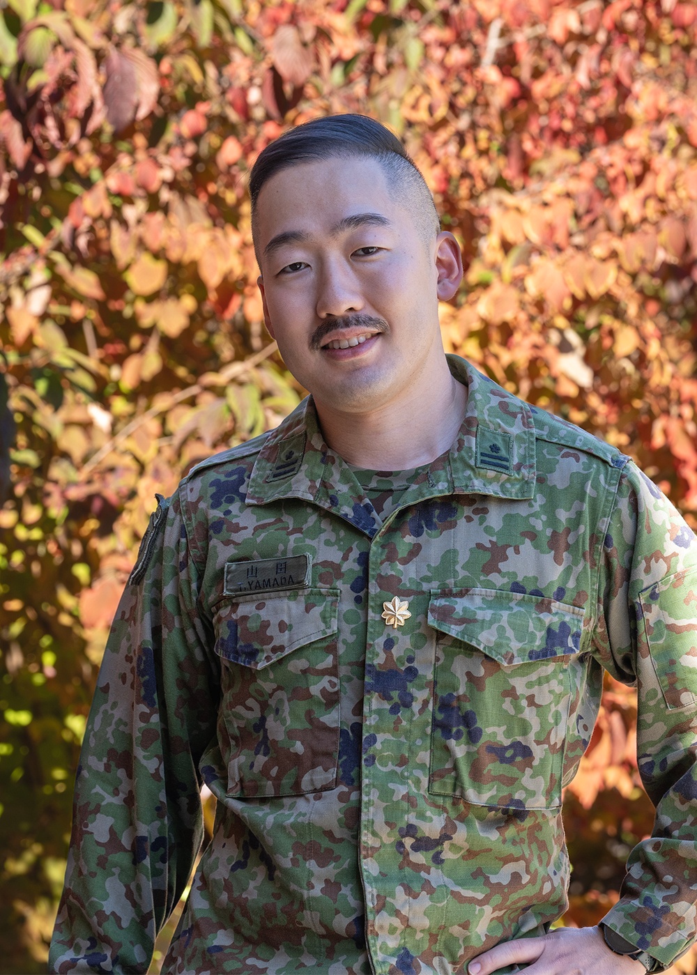 Photo By Billie Suttles | International Military Student Maj. Takumi Yamada poses outside The Judge Advocate General's Legal Center and School. Yamada, 204th Officer Basic Course alum, is currently attending the 73rd Graduate Degree Program.