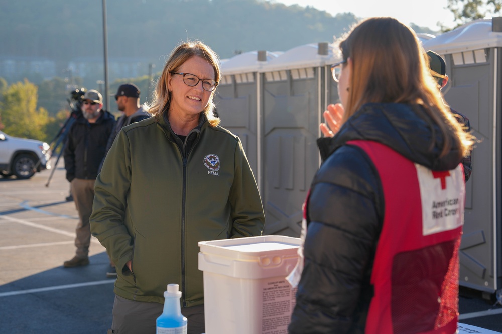 FEMA Administrator Visits a Community Care Station in Asheville, NC