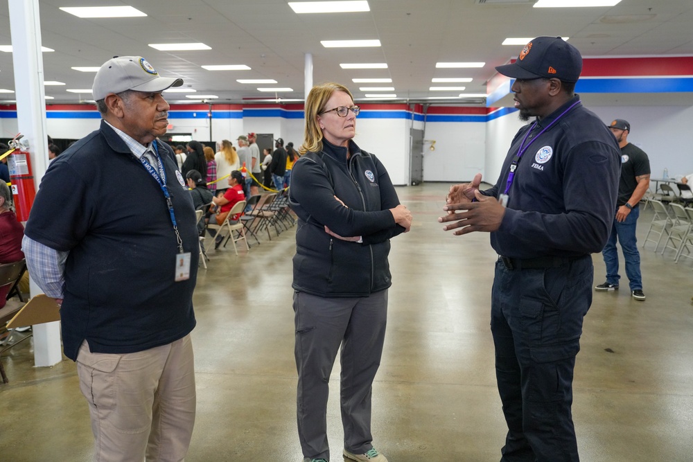 FEMA Administrator Meets with Staff and Survivors at a Disaster Recovery Center