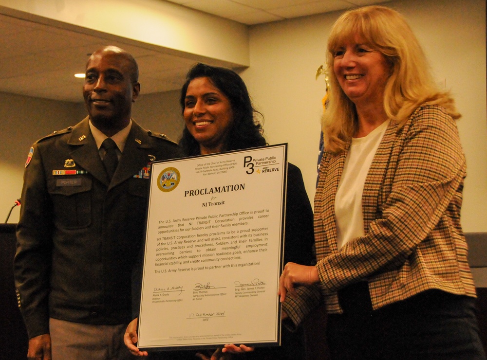 Army Reserve, NJ TRANSIT partner for Soldier success