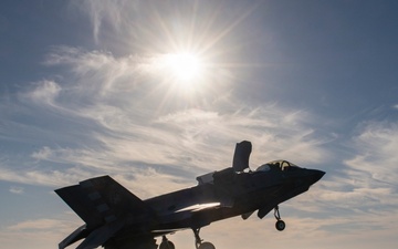 F-35B launches from JS Kaga during sea trials