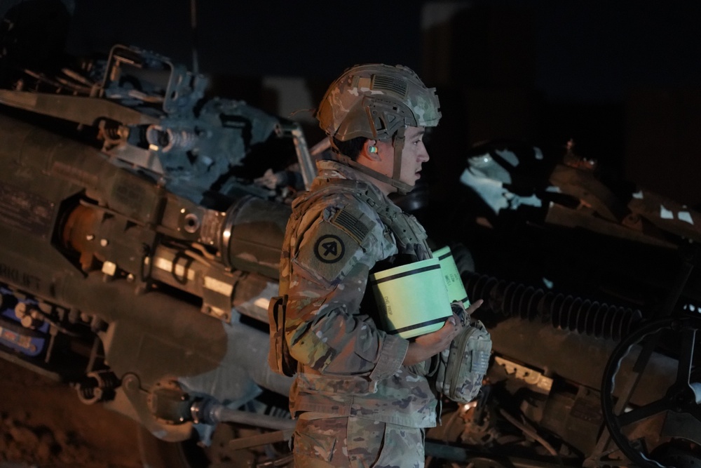 Charlie Battery, 3rd Battalion, 112th Artillery Regiment, 44th Infantry Brigade Combat Team, New Jersey Army National Guard, Conducts Live Fire Exercise in North East Syria