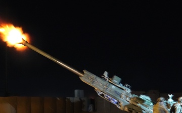 Charlie Battery, 3rd Battalion, 112th Artillery Regiment, 44th Infantry Brigade Combat Team, New Jersey Army National Guard, Conducts Live Fire Exercise in Northeast Syria