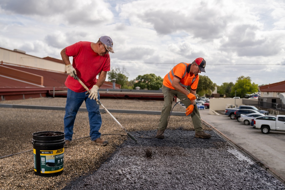 502d Civil Engineer Squadron seals leaky roof