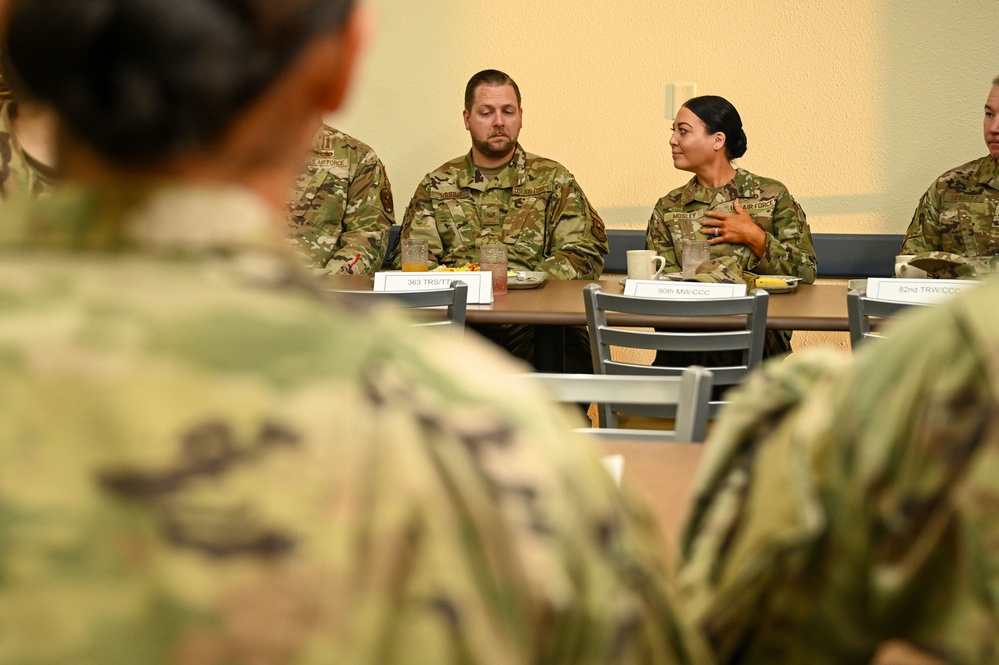 CMSgt's meet with future 20 AF Airmen