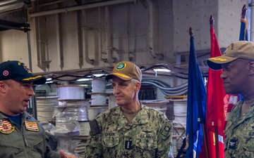 PACFLEET Holds Sasebo All Hands Call Aboard USS America (LHA 6)