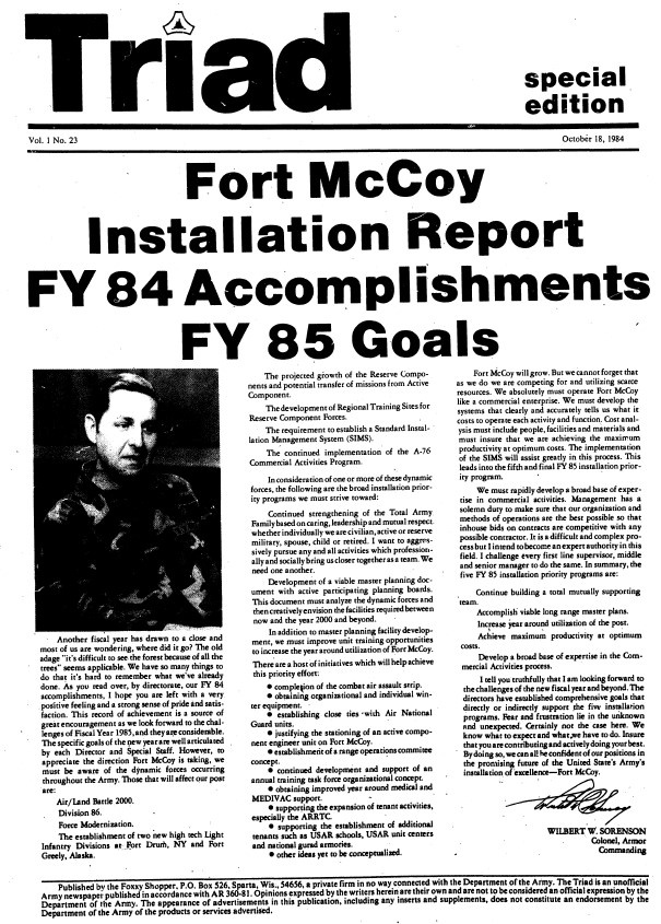 This Month in Fort McCoy History — October