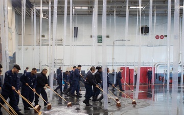 USS Ronald Reagan (CVN 76) conducts counter measure wash down