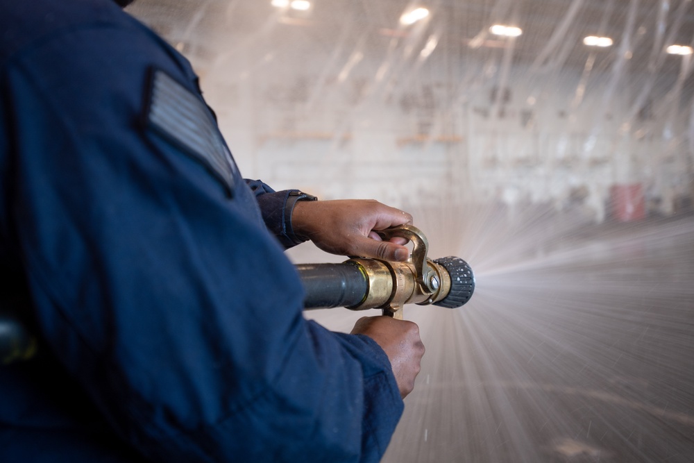 USS Ronald Reagan (CVN 76) conducts counter measure wash down