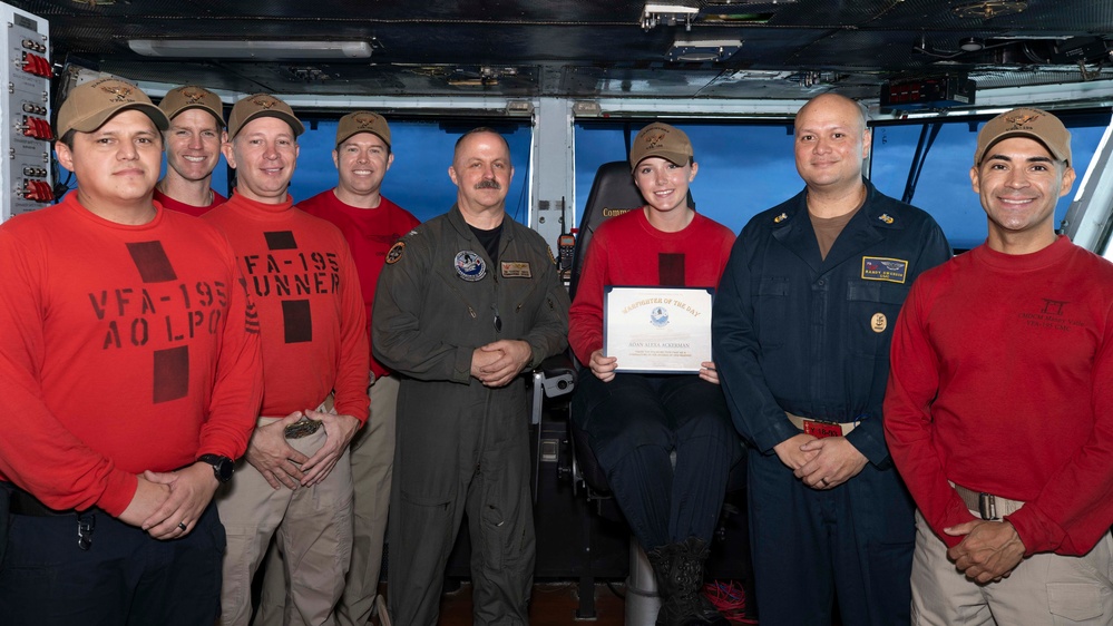 George Washington awards Warfighter of the Day: AOAN Alexa Ackerman