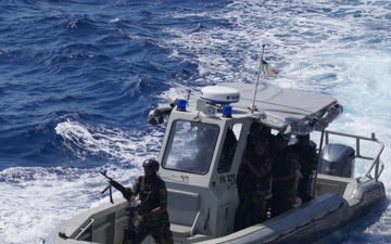 Kenya Defence Forces conduct VBSS training aboard the USS Hershel &quot;Woody&quot; Williams