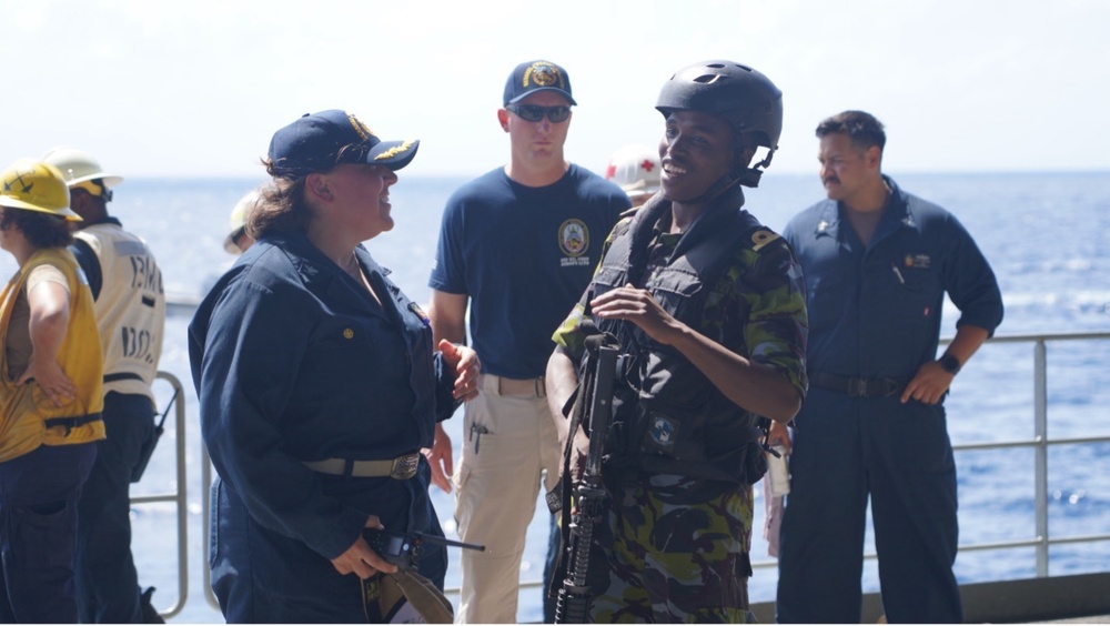 Kenya Defence Forces conduct VBSS training aboard the USS Hershel &quot;Woody&quot; Williams