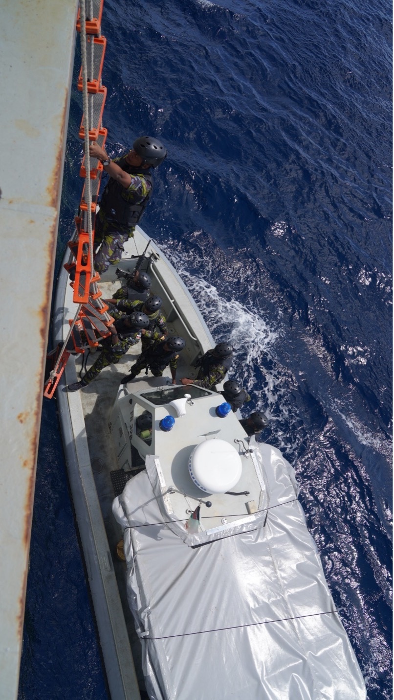 Kenya Defence Forces conduct VBSS training aboard the USS Hershel &quot;Woody&quot; Williams