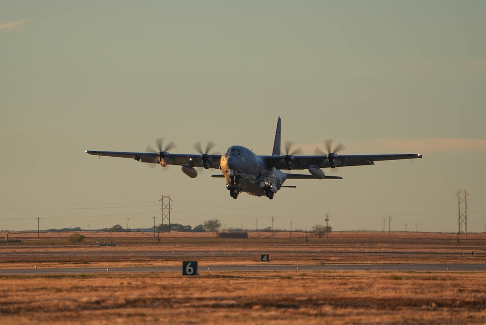 AC-130J Ghostrider takes off from Cannon AFB