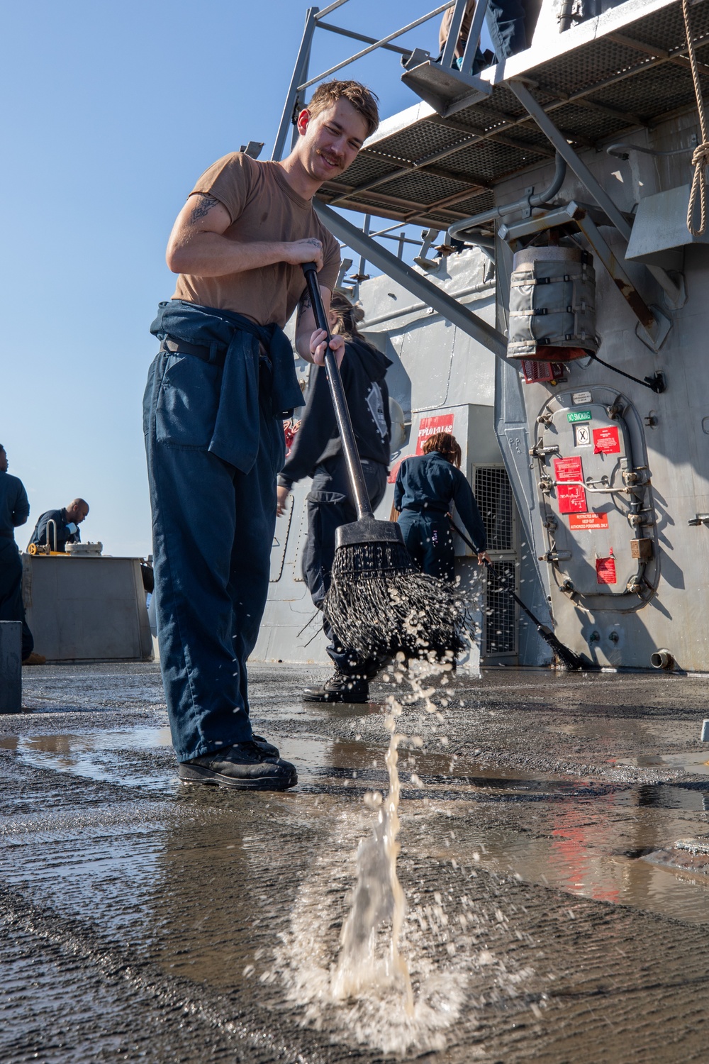 Fresh Water Wash Down aboard the USS Cole