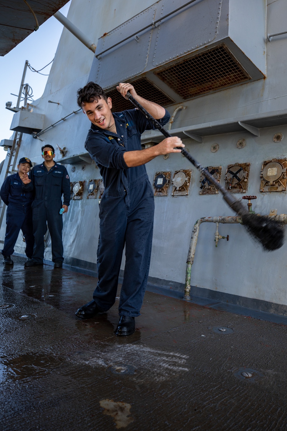 Fresh Water Wash Down aboard the USS Cole