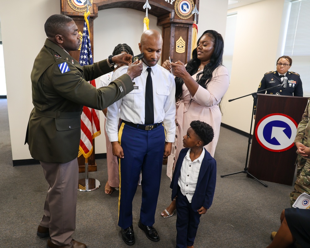 1st TSC hosts promotion ceremony for three senior noncommissioned officers