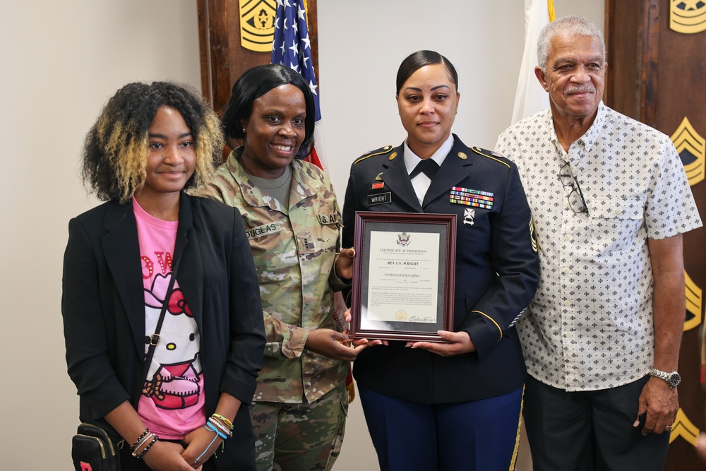 1st TSC hosts promotion ceremony for three senior noncommissioned officers