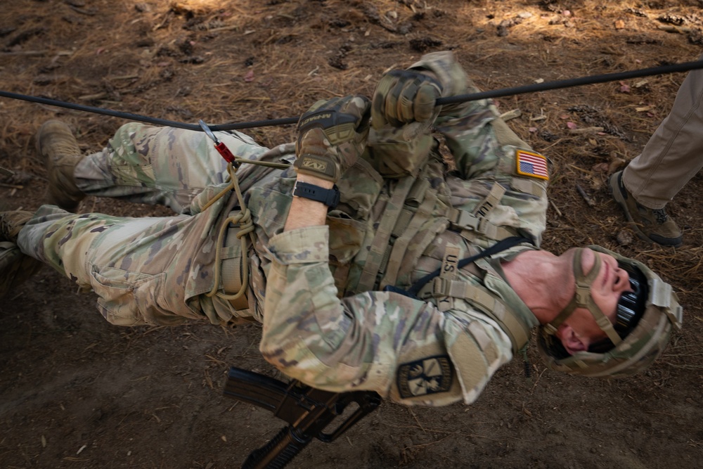 Army ROTC Brigade Ranger Challenge: One Rope Bridge
