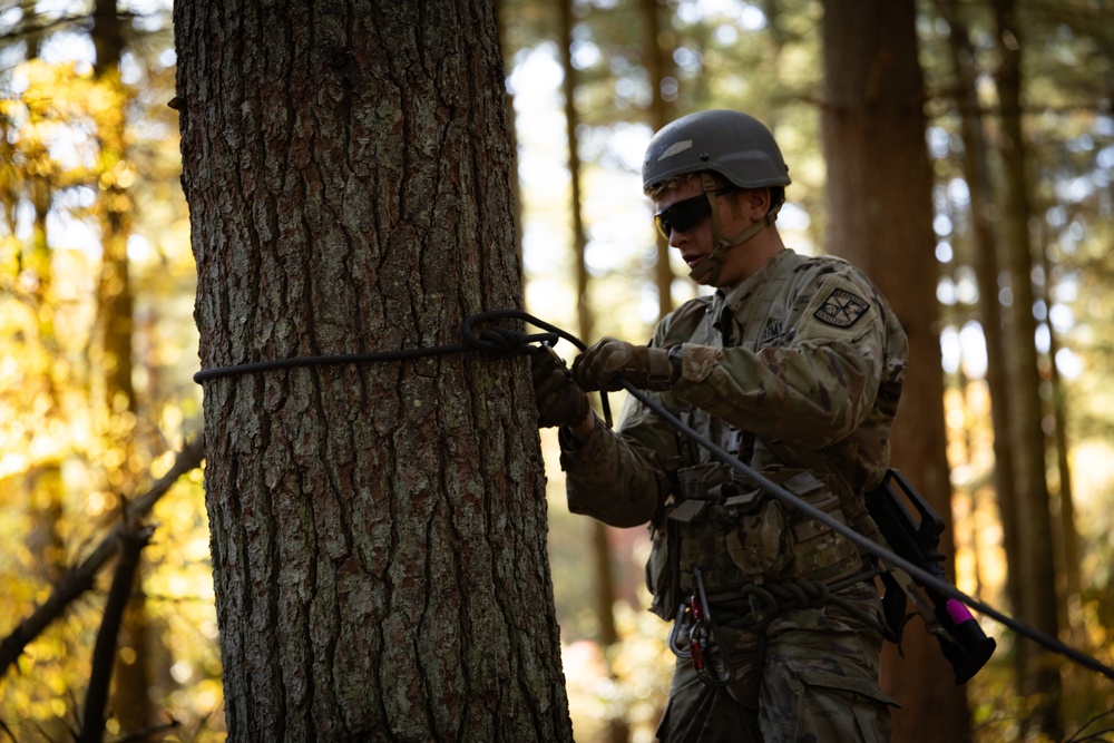 Army ROTC Brigade Ranger Challenge: One Rope Bridge